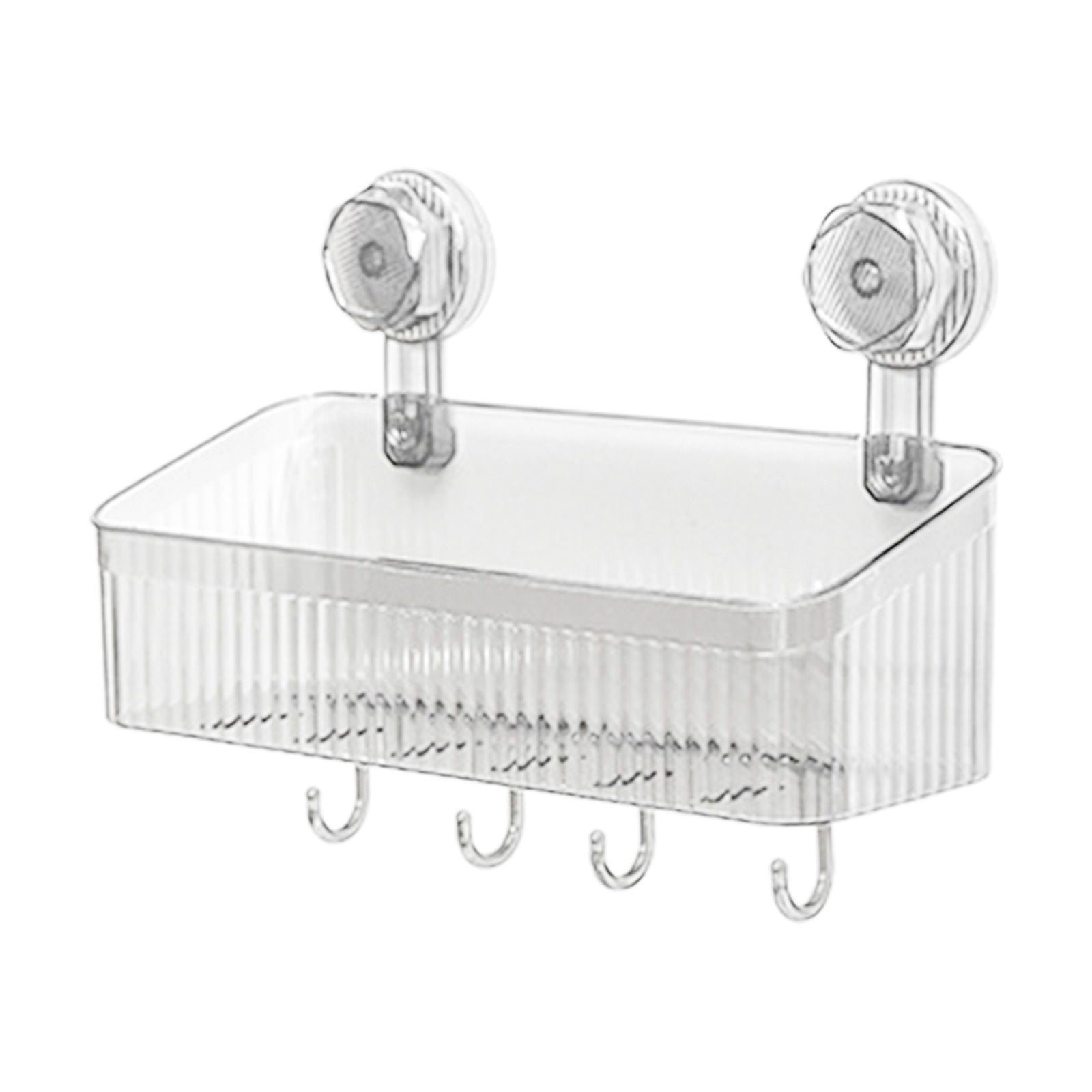Giyblacko Clear Shower Caddy Suction Cup Plastic Shower Basket Organizer NO Drilling Removable Shower Shelf For Bathroom Storage & Kitchen One Second Installation Rustproof
