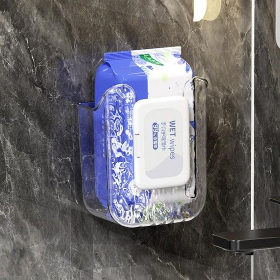 Giyblacko Storage Bag Wall Mounted Tissue Box Holder Kitchen Wipes Storage Box Clear Tissue Box Holder Wall Mount Acrylic Tissue Box Wall Mounted Tissue Holder