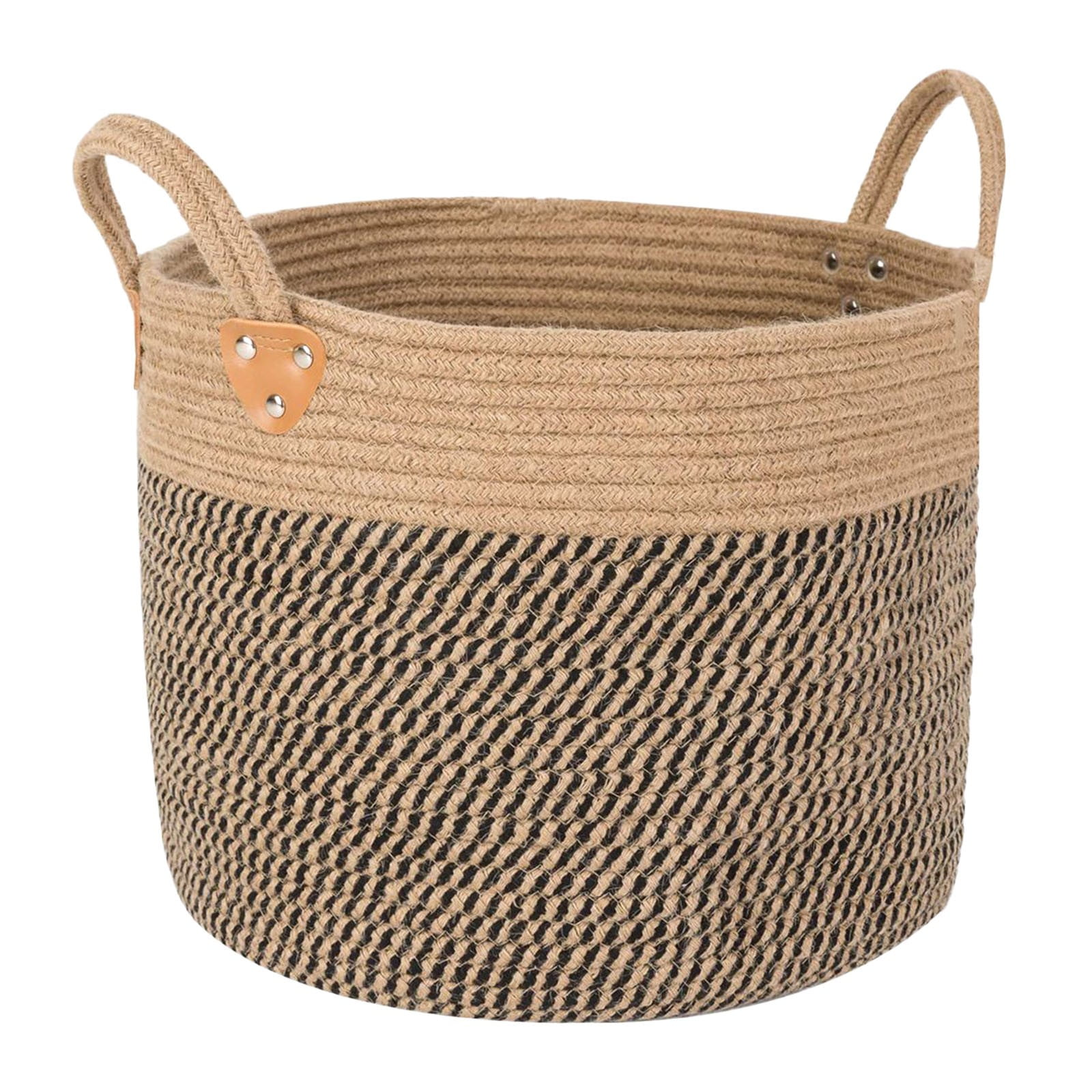 Giyblacko Cotton Rope Basket Cotton Rope Woven Storage Basket Foldable Storage Basket With Handles Portable Laundry Basket For Storage Baby Clothes Hamper 10x 10inch