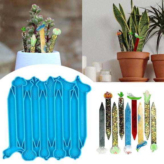 Giyblacko DIY Silicone MouldPlant Label Glue Mold DIY Plug In Brand Gardening Sign Board Plant Vegetable Label Silicone Mold