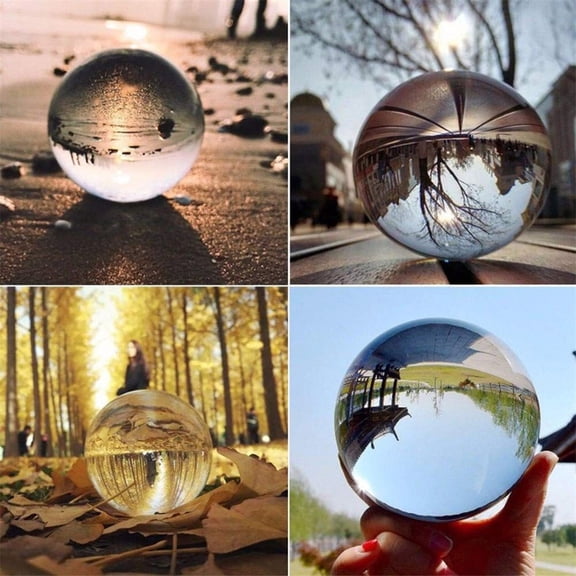 Giyblacko Desktop OrnamentClear Glass Crystal Sphere Photography Props Lensball Decor Gift