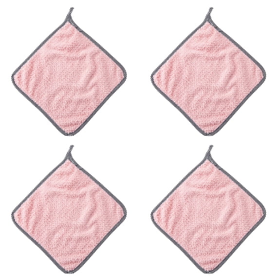 Giyblacko Dish Towels Microfiber Cleaning Cloths 4pc Non-stick Oil Hand Towel Rags Can Be Hung Rags Kitchen Rags Lazy Rags