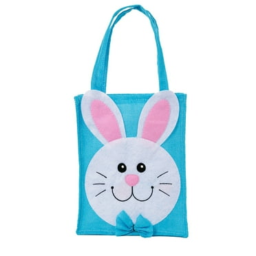 Giyblacko Easter Bunny Basket Bags Easter Decorations Easter Cartoon Bunny Tote Bag Easter Tote Bags Large Easter Egg Bunny Printed Canvas Bags With Handles