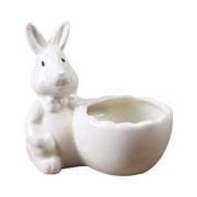 Giyblacko Easter Festival Flower Pot Easter Rabbit Mini Ceramic Succulent Plant Pots Thumb Flower Pots For Small Plants And Decorative Objects