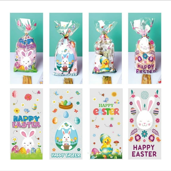 Giyblacko Easter Festival Gift Wrapping Paper Small Easter Chick Rabbit OPP Handy Snack Chocolate Gift Gift Packaging Candy Bag