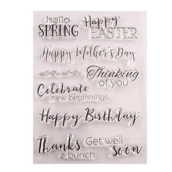 Giyblacko Easter Festival Office&Craft&Stationery Decoration 1pc Card Greetings Clear Rubber for Making Happy Easter Home DIY