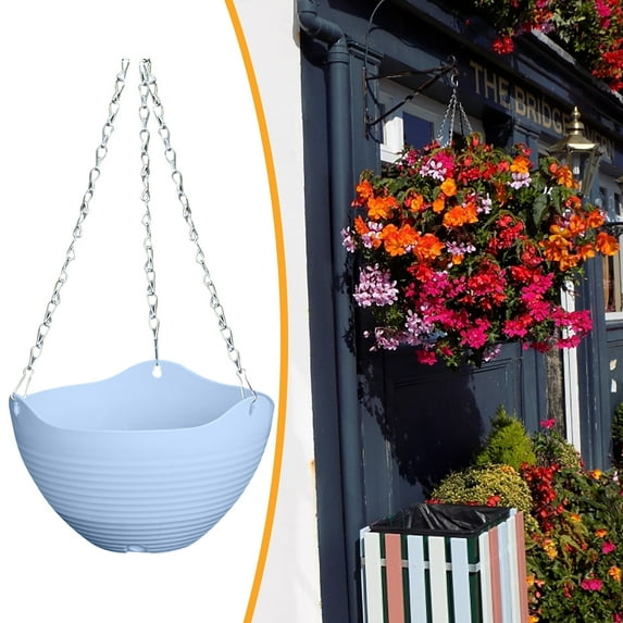 Giyblacko Flower PotsColorful Hanging Plastic Flower Pots Garden Hanging Pots For Plants Small Size 21x13cm
