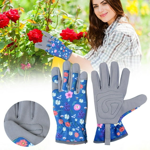 Giyblacko Gardening Gloves For Women Leather Garden Gloves Thorn Proof Outdoor Protective Working Gloves For Weeding