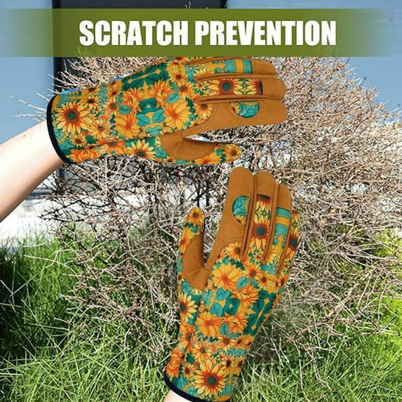 Giyblacko Gardening Gloves For Women Leather Garden Gloves Thorn Proof Outdoor Protective Working Gloves For Weeding