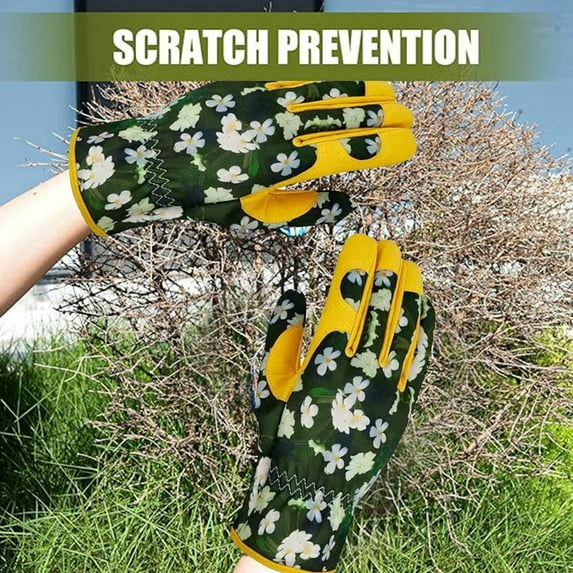 Giyblacko Gardening Gloves For Women Leather Garden Gloves Thorn Proof Outdoor Protective Working Gloves For Weeding