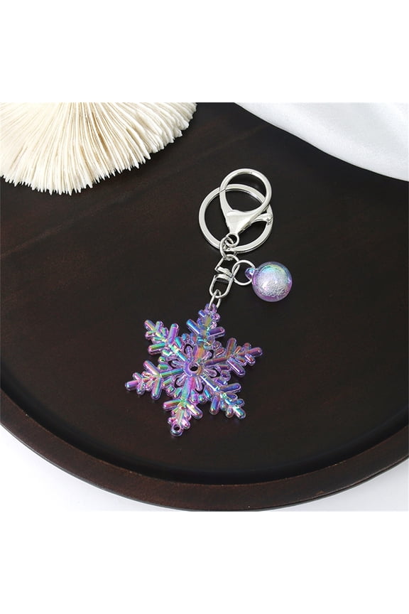 HangsColorful Acrylic Snowflake Pendant Keychain Colorful Bubble Ba Ll Keyring Pendant Bag Decoration