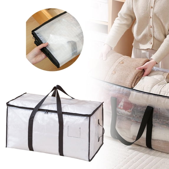 Giyblacko Heavy Duty Extra Large Moving Bags 79lb 104lb Capacity Water And Puncture Storage Reinforced Zippers Carry Handles Packing Clothes Store Supplies Tote