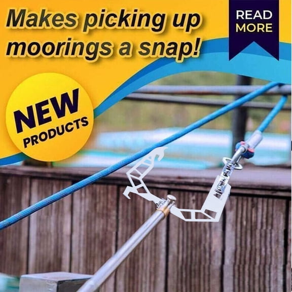 Giyblacko Hooks for Hanging New Boat Hook Telescopic And Rope For Boat Hooks For Docking U''Shaped Multi Purpose Dock Hook Easy Threader Puller Tie Rope Hook Tool