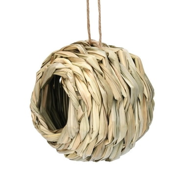 Giyblacko Hummingbird Feeders Outside Hanging Hummingbird Durable Sturdy Ball Shape Natural Grass Bird House