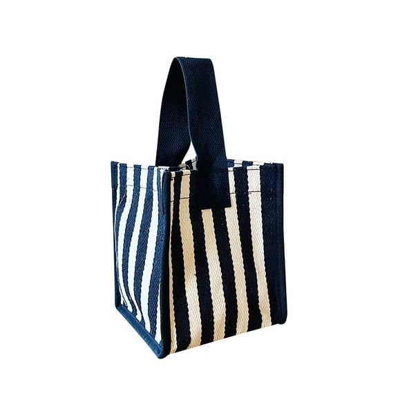 Giyblacko Insulated Tote Lunch Box Bags Plaid Canvas Bag Mini Portable Small Square Bag Going Out Portable Storage Bag Fashion Simple Lunch Bag