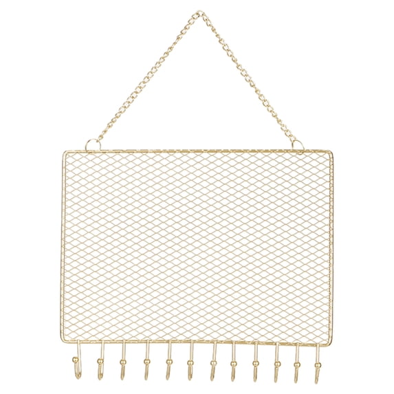 Giyblacko Jewelry Box with Drawers New Rectangular Metal Mesh Jewelry Hanging Wall Decoration Goods Storage Rack Nail Earrings Pendant Necklace Display Rack