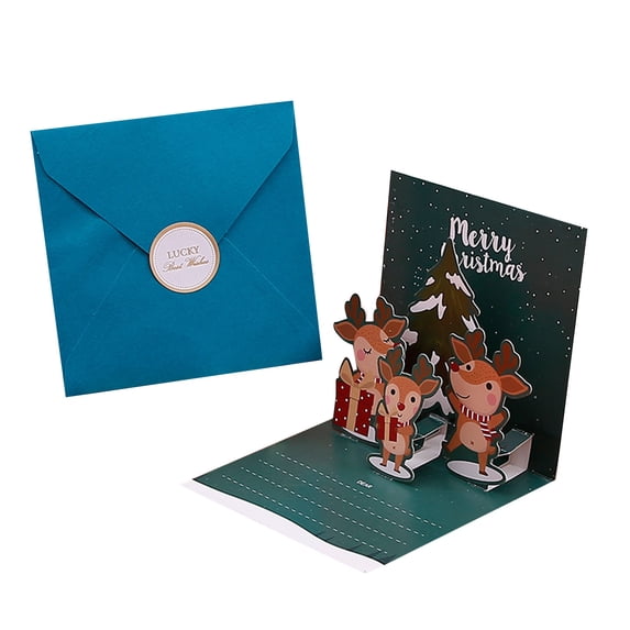 Giyblacko Christmas Cards 3D Christmas Greeting Card Creative Christmas Eve Message Holiday Card Christmas Surprise Gift Holiday Blessing