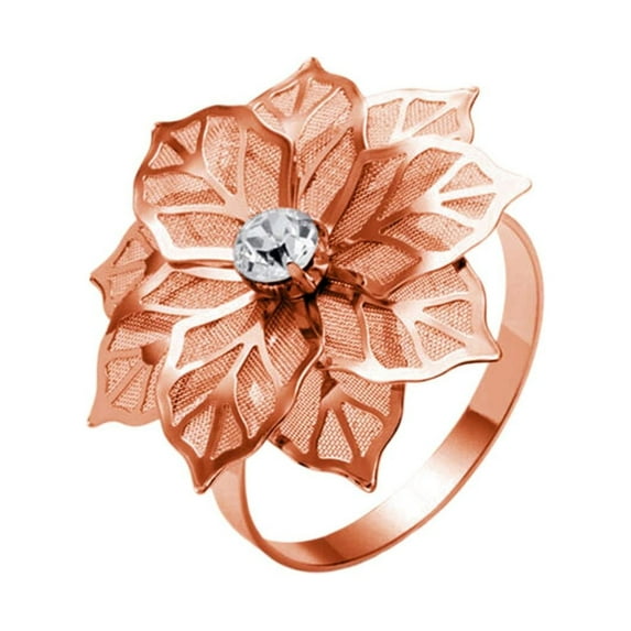 Giyblacko Party Supplies Napkin Ring Stainless Steel Flower Napkin Buckle European High End Napkin Ring