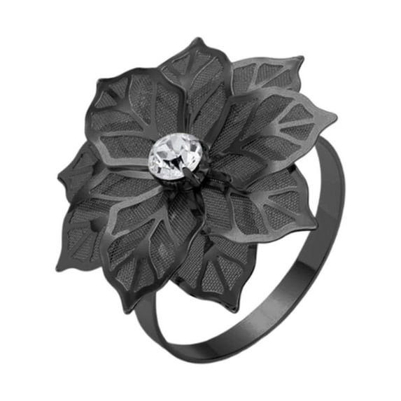 Giyblacko Party Supplies Napkin Ring Stainless Steel Flower Napkin Buckle European High End Napkin Ring