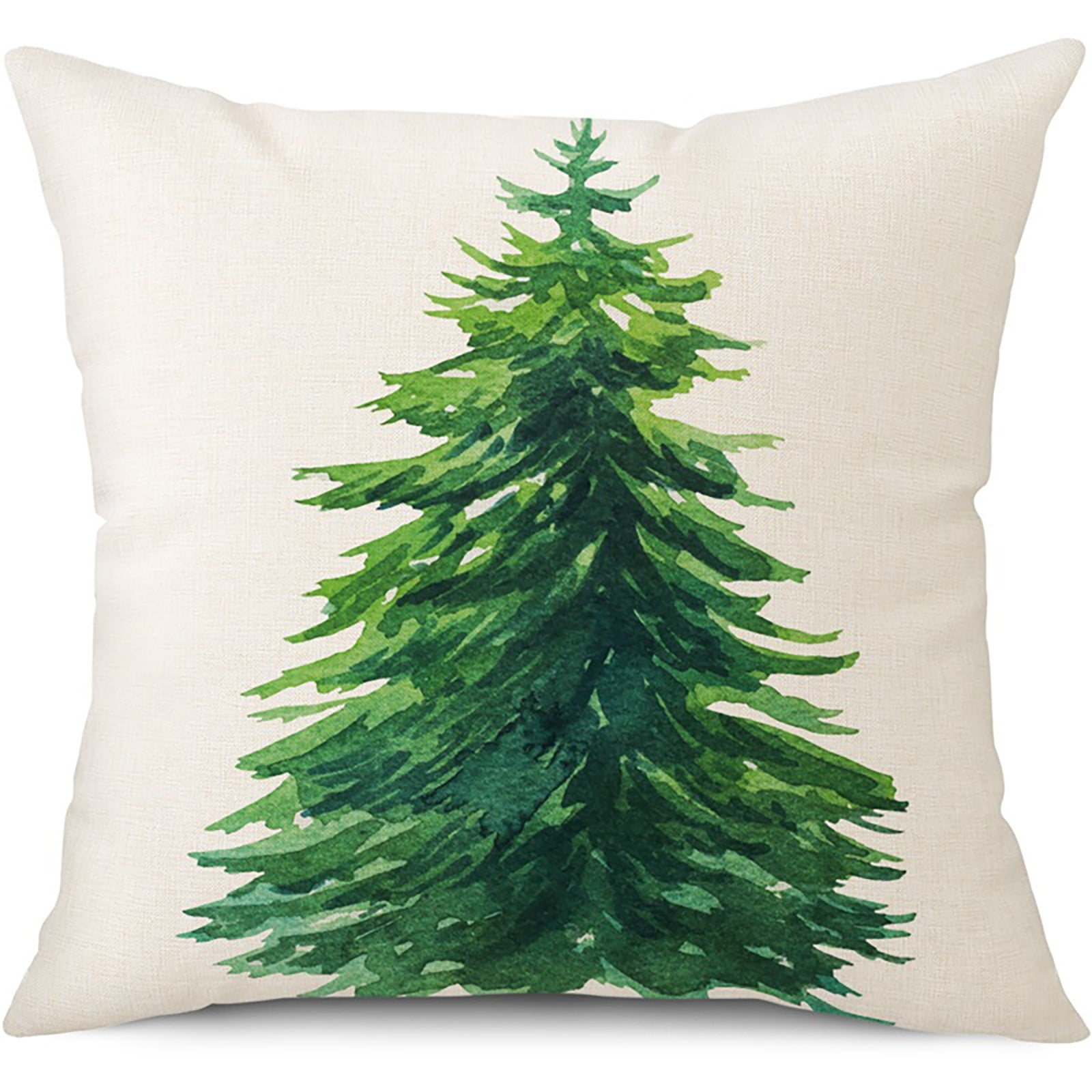 Giyblacko Pillow CaseChristmas Tree Pillow Cover Green Leaf Waist