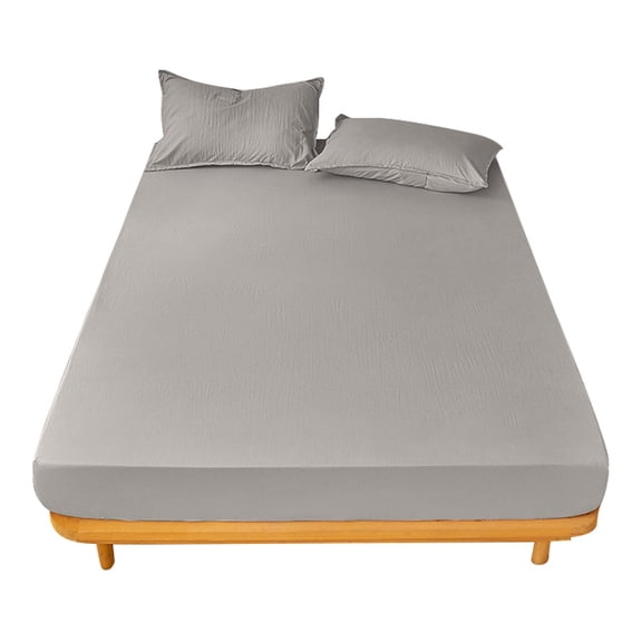 Giyblacko Solid Color Japanese Yarn Dyed Single Bed Cover Pillowcase Set Bed Sheet And Pillow Case + 1 Pair