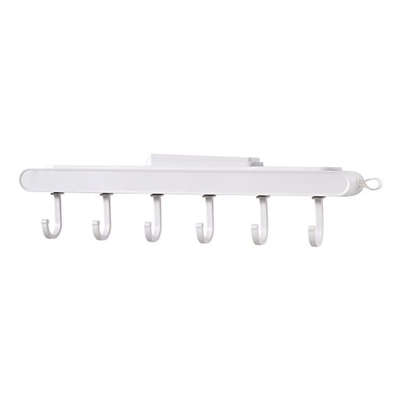 Giyblacko Sticky Hooks For Hanging 6 Hook Wall Hanging Coat Rack Wall Decor Hat Storage Rack Shelf Hanger White