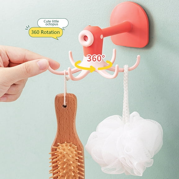 Giyblacko Sticky Hooks For Hanging Kitchen Utensil Hanger With 6 Hooks Shaped Under Cabinet Utensil Holder 360 Rotatable Kitchen Hooks Spoon Spatula Sponge Rack Space Saving Wall Hooks