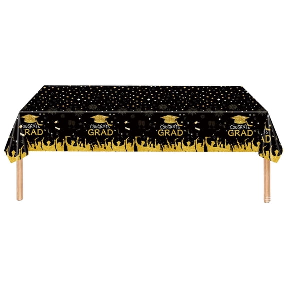 Giyblacko Table ClothNew Season Of Graduation Table Cloth Gold Adult First Year Graduation Party Table Cloth Table Cloth Disposable Party Decoration Table Cloth