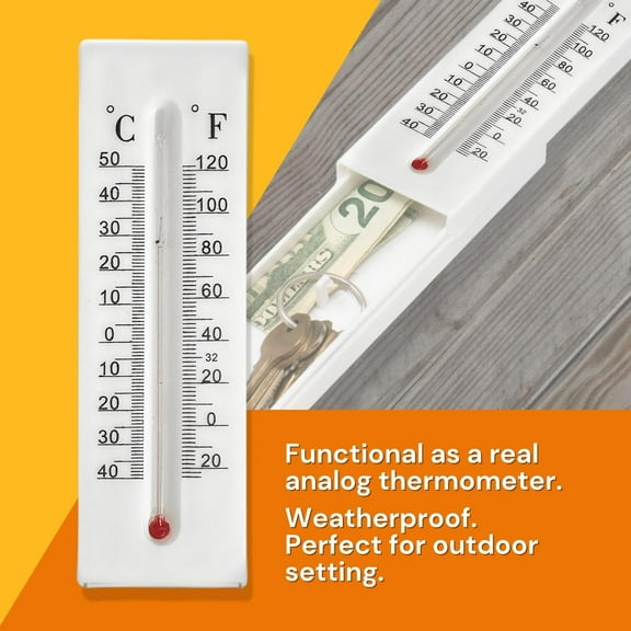 Giyblacko Thermometer2023 Decorative Hide A Key Diversion Hidden Compartment Key Outdoor 1ML
