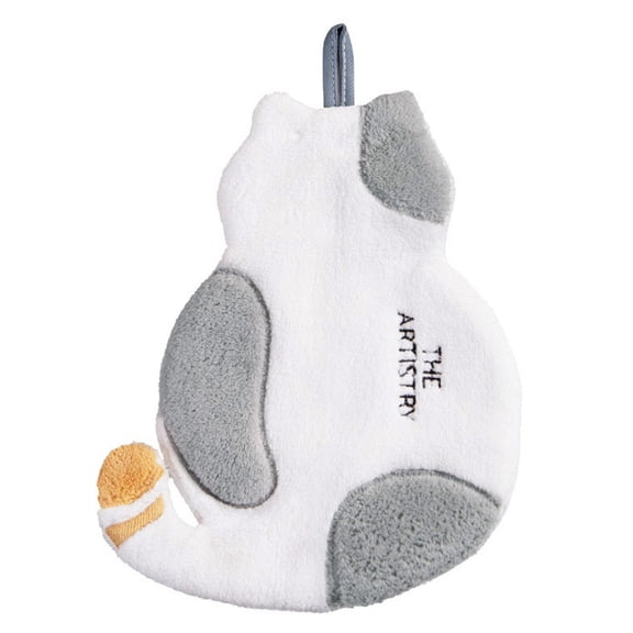Giyblacko Towel Cat Wipe Towel Hanging Absorbent Towel Children's Cute Hand Cloth Coral Fleece Kitchen Wash Towel