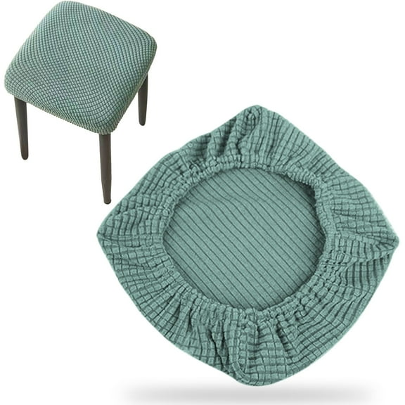Giyblacko Vanity Stool Covers Square Dining Chair Seat Covers For Wedding Party Bar Hotel Stretch Stool Cover With Non Slip Design