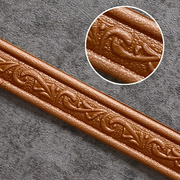 Giyblacko Wall stickersWall Trim Line Skirting Border 3D Pattern Sticker Decorative Self Adhesive Waterproof Wall Border Strip Foam Molding Trim