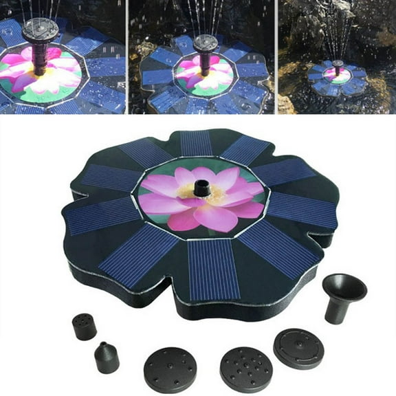 Giyblacko Water SprinklersSolar Freestanding Floating Solar Bird Bath Water Garden Bird Bath Decor