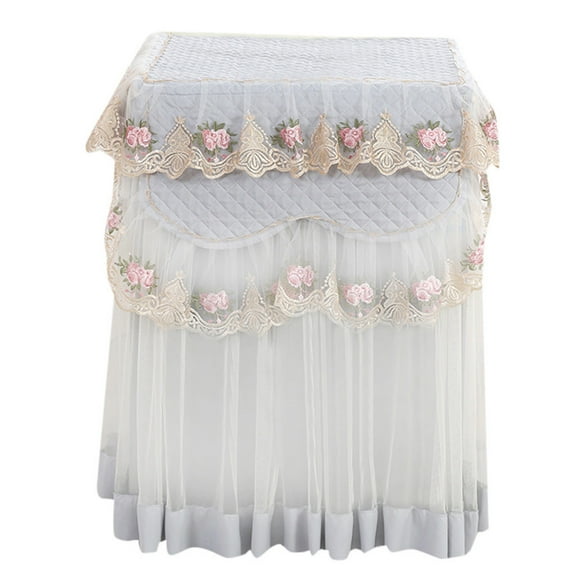Giyblacko Winter Protection Cover Lace Ruffle Floral Washing Machine Dust Cover Protection Front Durable Soft Home