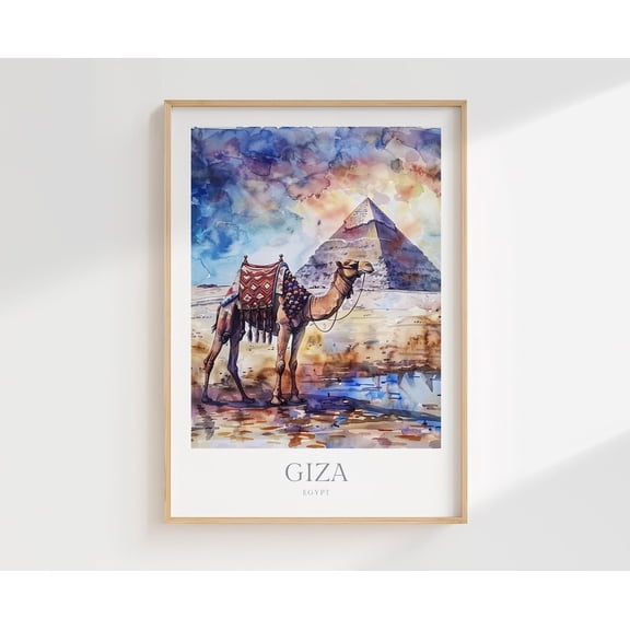 Giza Egypt Wall Decor Poster Pyramid Poster, Unframed Size 12x18