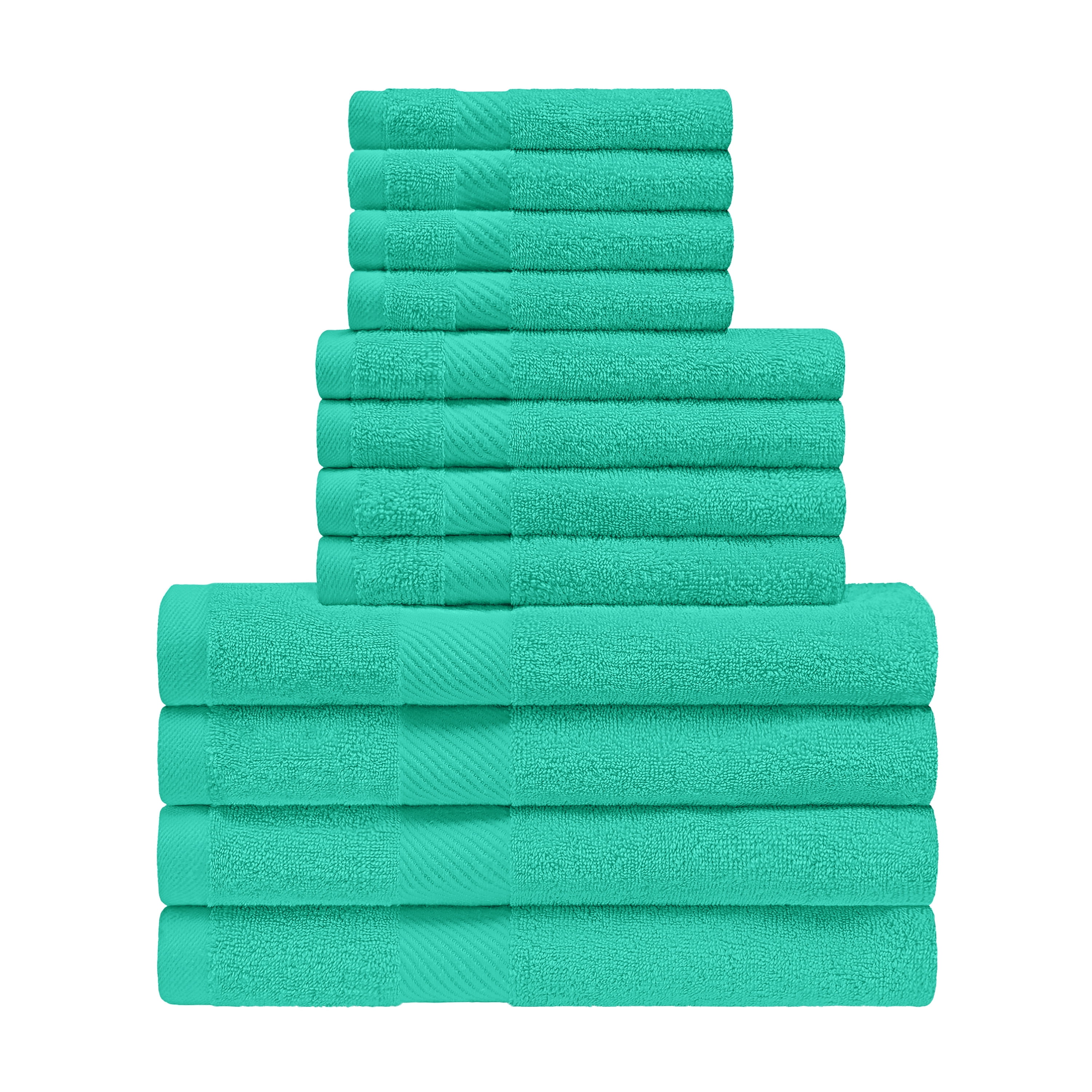 Bibb Home 6 Piece Egyptian Cotton Towel Set - 12 Colors - Solid Ivory