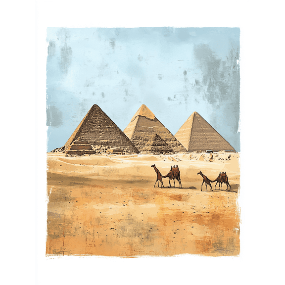 Giza Pyramids Canvas Art Print Suitable for Living Room Bedroom Office Study Hotel Decoration
