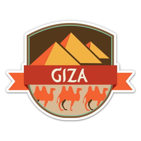 Giza Pyramids Egypt - 3" Vinyl Sticker - For Car Laptop Water Bottle Phone - Waterproof Decal