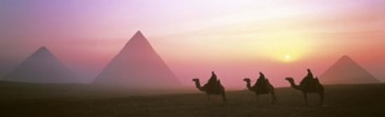 Giza Pyramids Egypt Canvas Art - Panoramic Images (38 x 12)