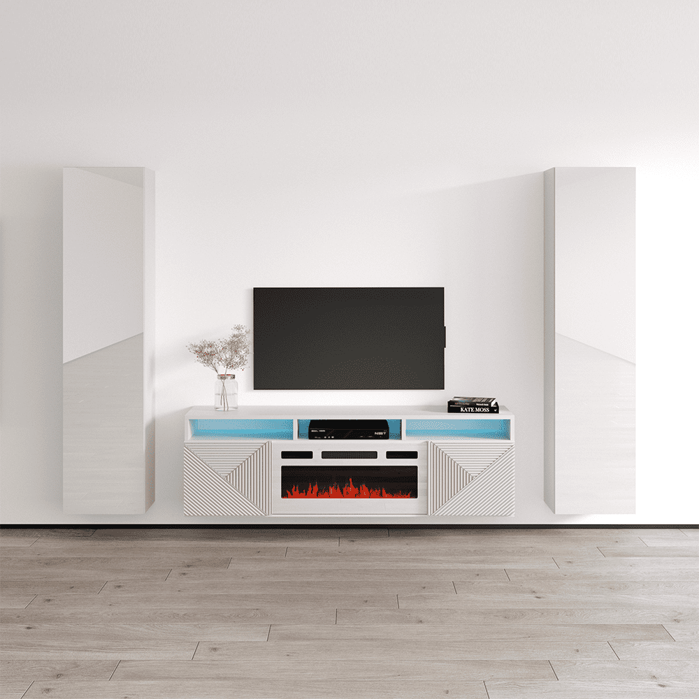 Giza WHEF Floating Fireplace Entertainment Center
