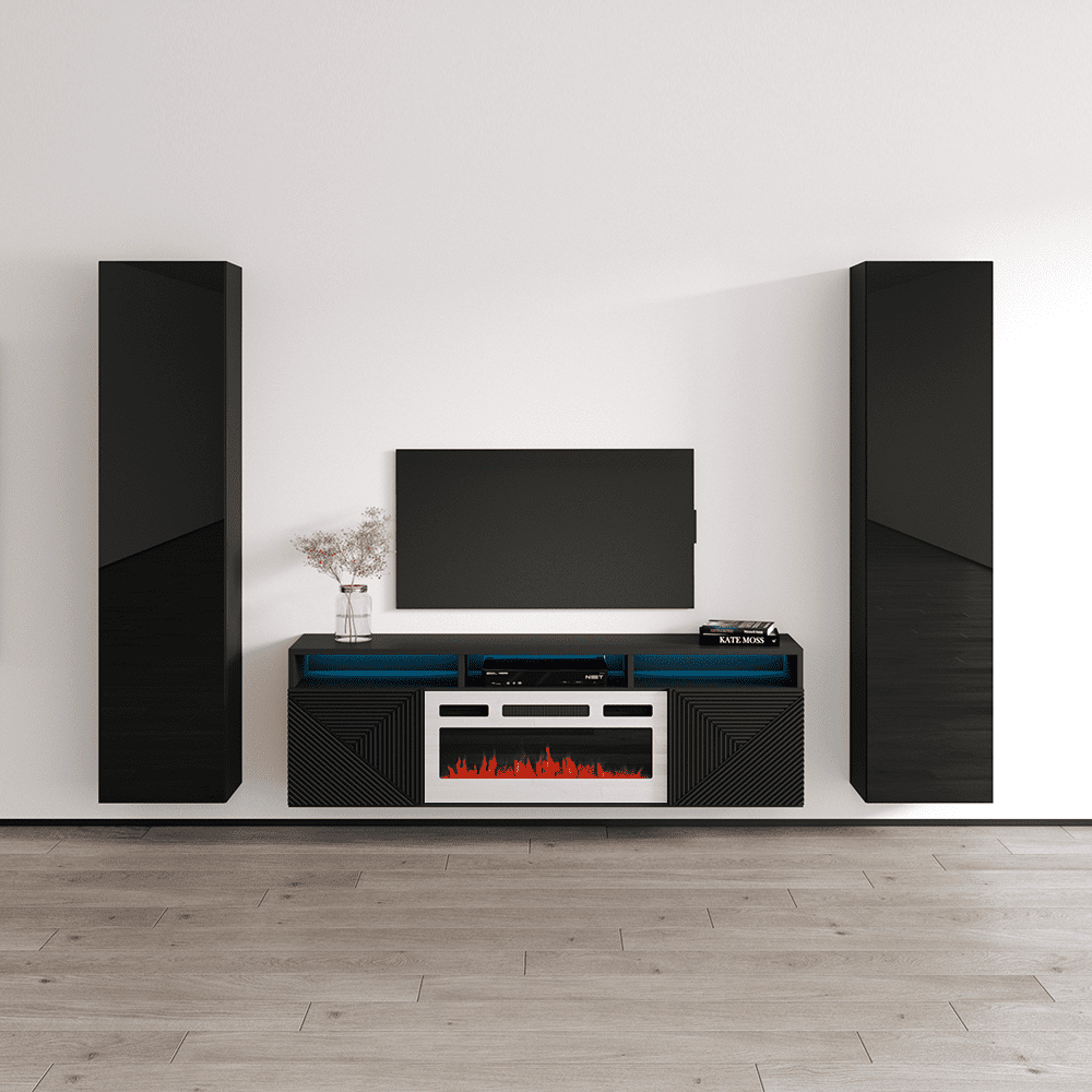 Giza WHEF Floating Fireplace Entertainment Center