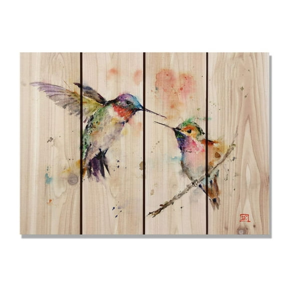 Gizaun Art DCLB2216 Crouser's Love Birds Inside/Outside Cedar Wall Art, 22x16, Tan