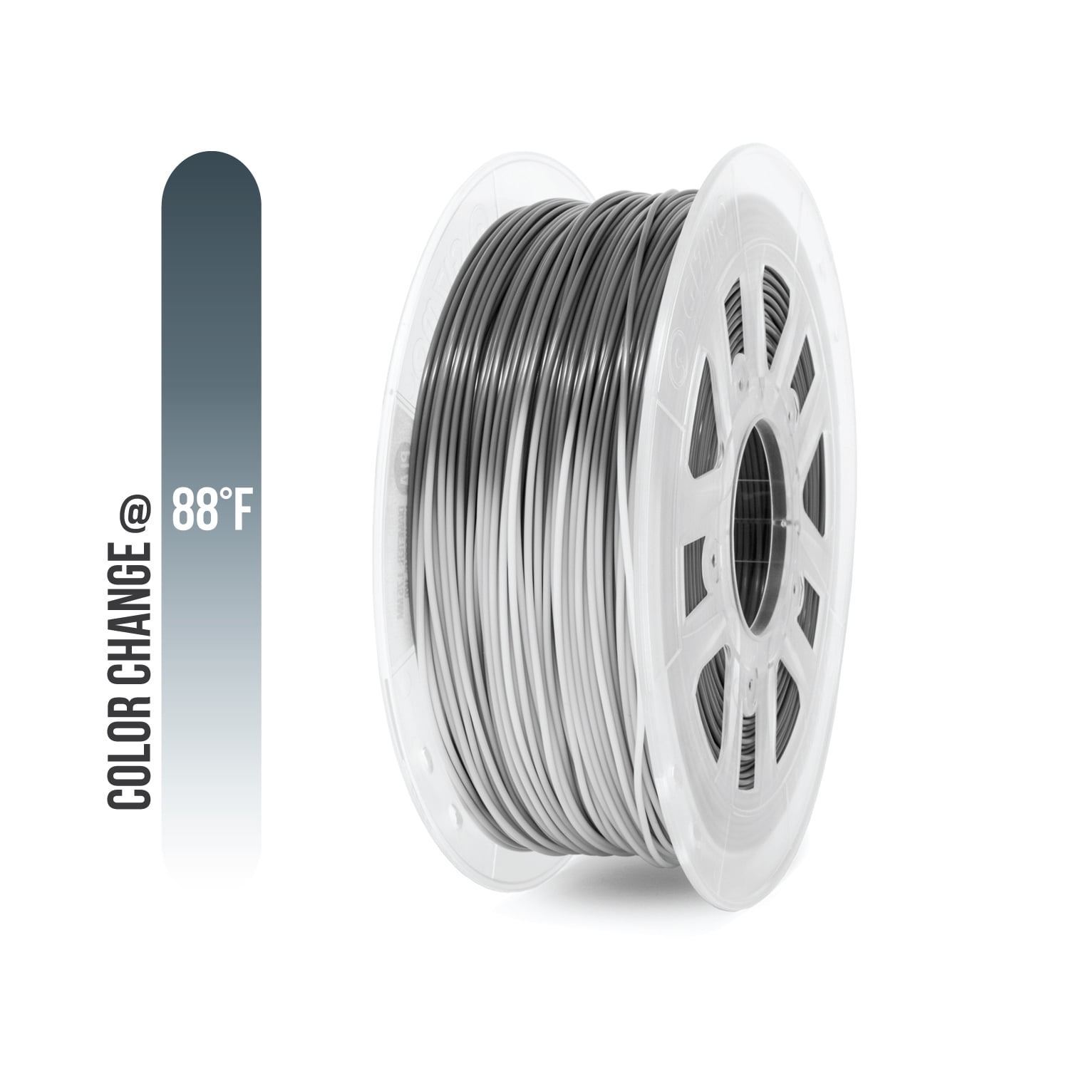 Gizmo Dorks 1.75mm Heat Activated Color Change ABS Filament for 3D Printers 1 kg, Gray to White