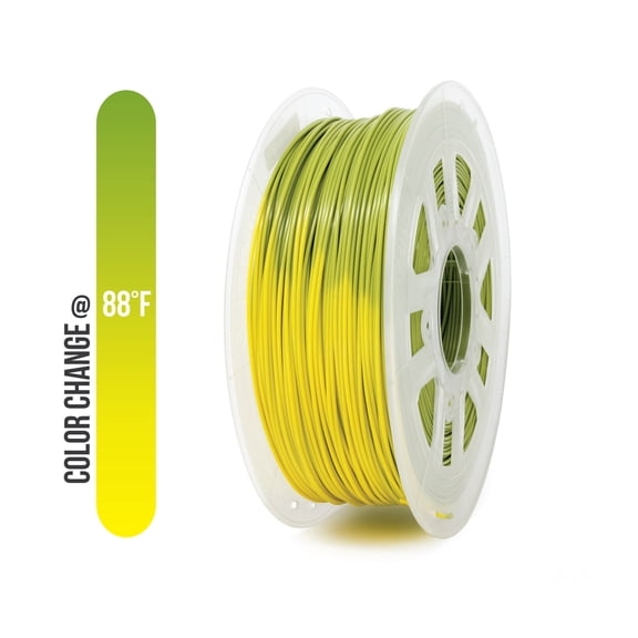 Gizmo Dorks 1.75mm Heat Activated Color Change ABS Filament for 3D Printers 1 kg, Green to Yellow