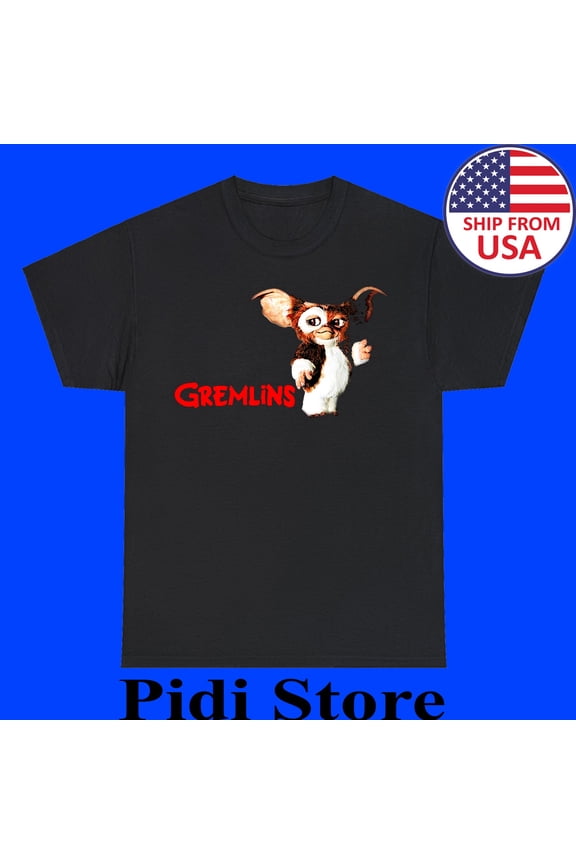 Gizmo Gremlin Movie Men's Black T-Shirt Size S to 3XL