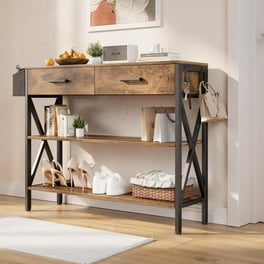 Syngar Entryway Table with Storage Shelves Console Tables 3 Drawers for Living Room Entry Way Hallway Entrance Victorian Era Solid Wood White Walmart