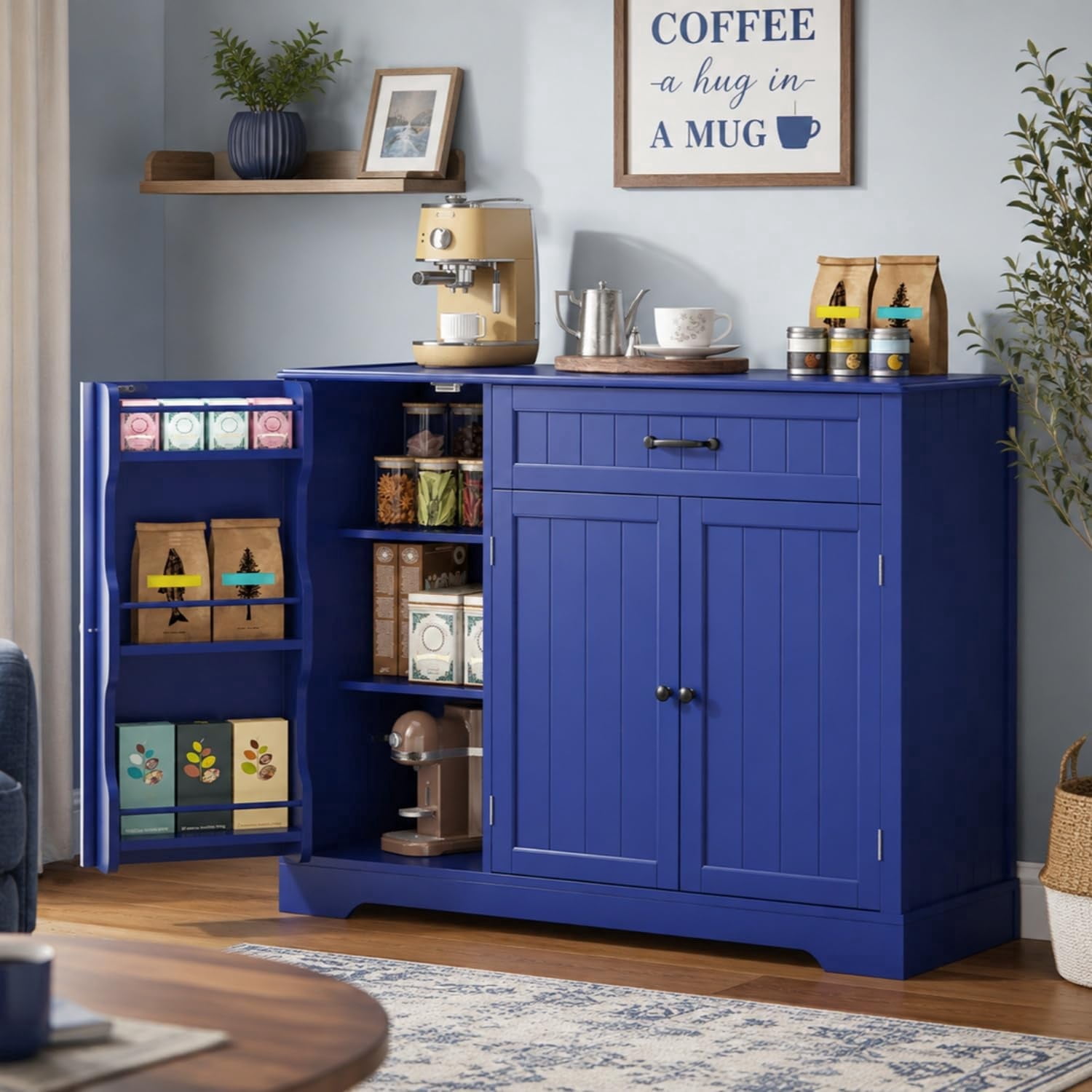 Blue China Cabinet & Buffet Furniture : Kitchen & Dining Furniture