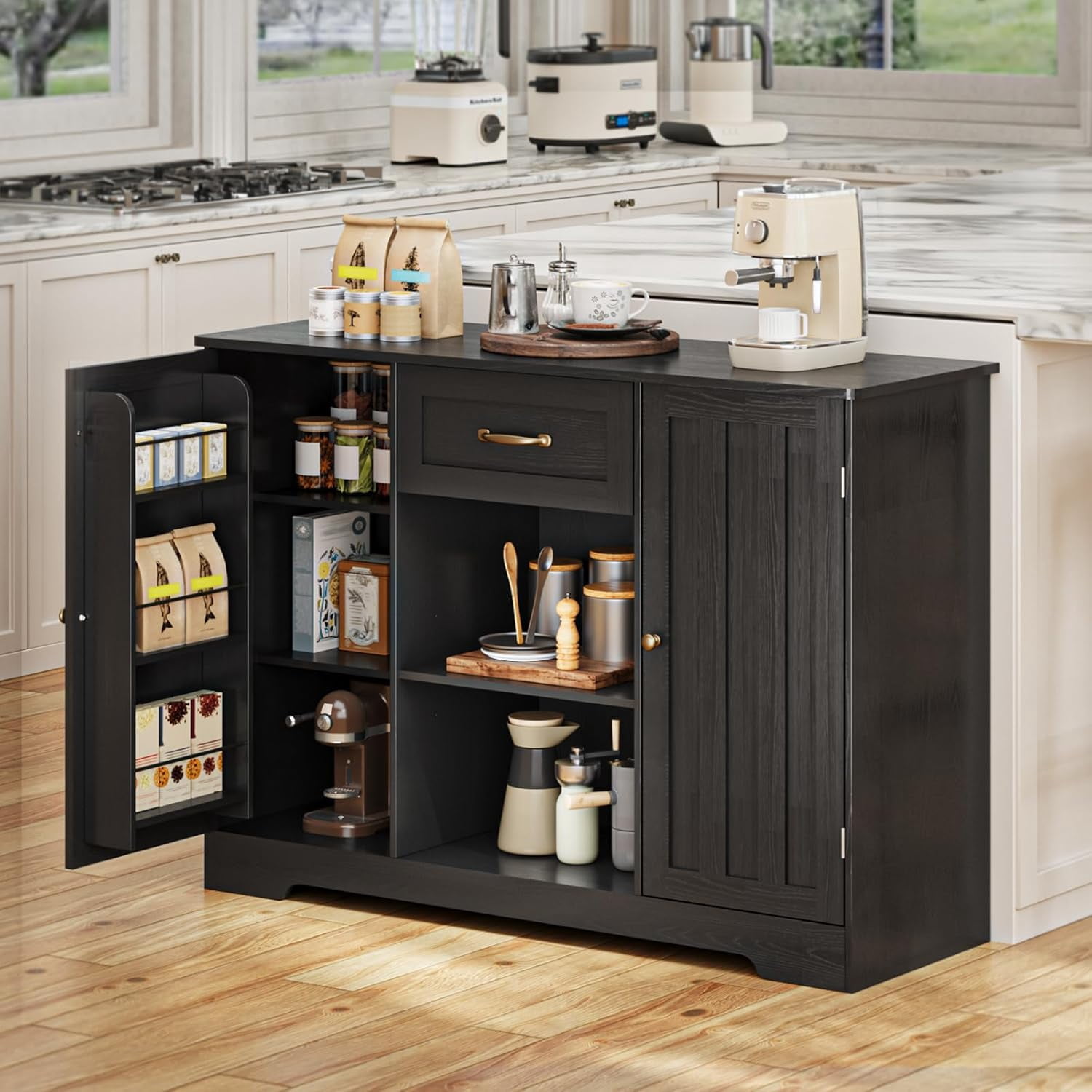 Gizoon Kitchen Sideboard Buffet Cabinet with Storage Coffee Bar Cabinet ...