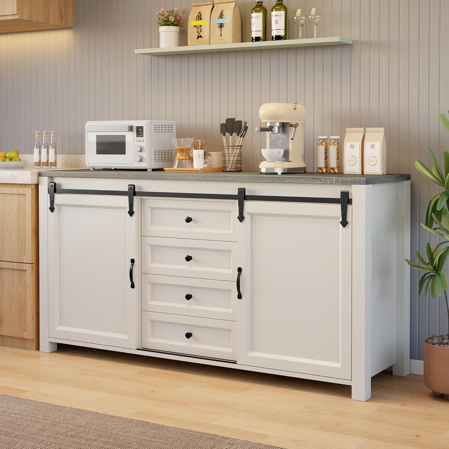 Gizoon Sideboard Buffet Cabinet with Storage, Large Kitchen Sideboard ...