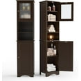 thumbnail image 1 of Gizoon Tall Bathroom Storage Tower, Freestanding Linen Cabinet with Two-Way Doors, Adjustable Shelves, Anti-Tip Floor Cabinet, for Home, Kitchen, Living Room, Dark Brown, 1 of 16